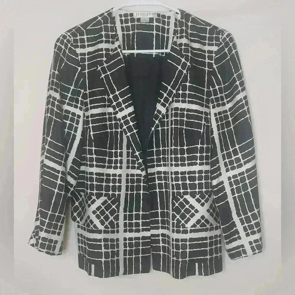 Pendleton Petite, Open Front Silk Blazer Jacket, … - image 1